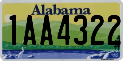 AL license plate 1AA4322