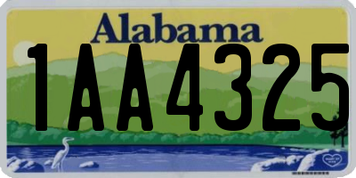 AL license plate 1AA4325