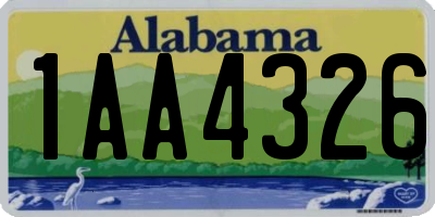 AL license plate 1AA4326