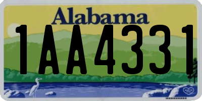 AL license plate 1AA4331