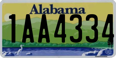 AL license plate 1AA4334