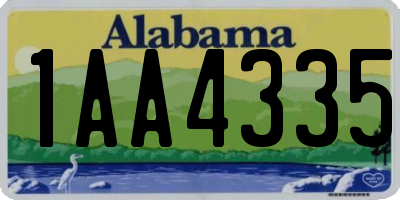 AL license plate 1AA4335