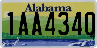 AL license plate 1AA4340