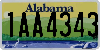 AL license plate 1AA4343
