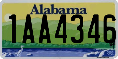 AL license plate 1AA4346