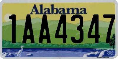 AL license plate 1AA4347