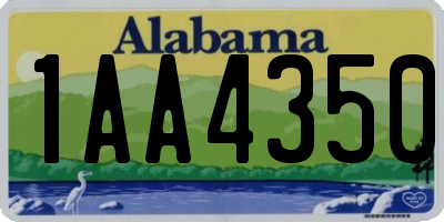 AL license plate 1AA4350