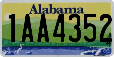 AL license plate 1AA4352