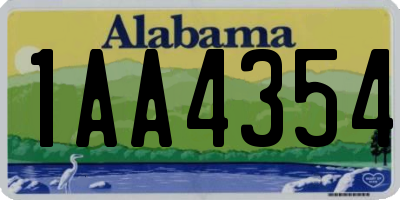 AL license plate 1AA4354