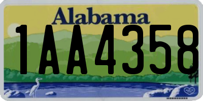 AL license plate 1AA4358