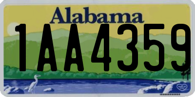 AL license plate 1AA4359