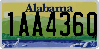 AL license plate 1AA4360