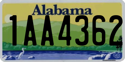 AL license plate 1AA4362