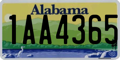 AL license plate 1AA4365