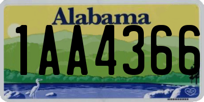 AL license plate 1AA4366