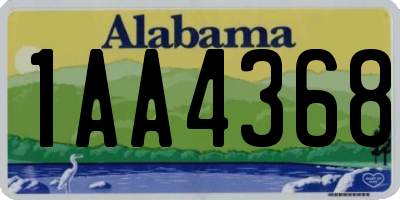 AL license plate 1AA4368