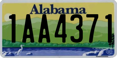 AL license plate 1AA4371