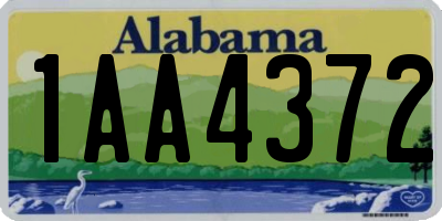 AL license plate 1AA4372