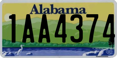 AL license plate 1AA4374