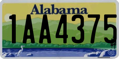 AL license plate 1AA4375
