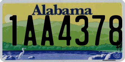 AL license plate 1AA4378