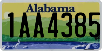 AL license plate 1AA4385