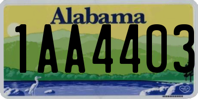 AL license plate 1AA4403