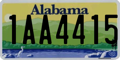 AL license plate 1AA4415