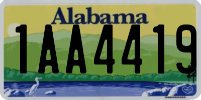 AL license plate 1AA4419