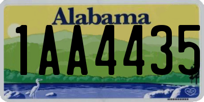 AL license plate 1AA4435