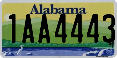 AL license plate 1AA4443