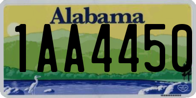 AL license plate 1AA4450