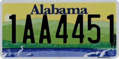 AL license plate 1AA4451