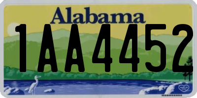 AL license plate 1AA4452