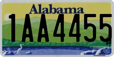 AL license plate 1AA4455