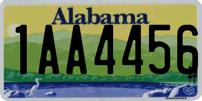 AL license plate 1AA4456