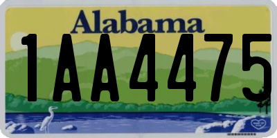 AL license plate 1AA4475