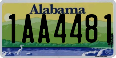 AL license plate 1AA4481