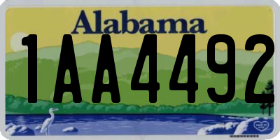 AL license plate 1AA4492