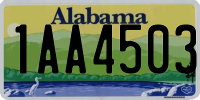 AL license plate 1AA4503