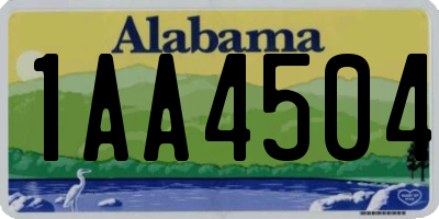 AL license plate 1AA4504