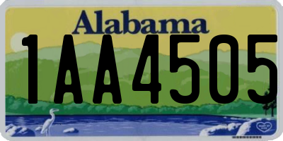 AL license plate 1AA4505