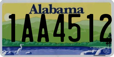 AL license plate 1AA4512