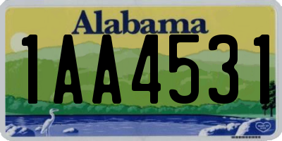 AL license plate 1AA4531
