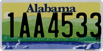 AL license plate 1AA4533