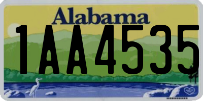 AL license plate 1AA4535