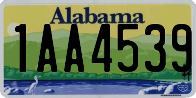 AL license plate 1AA4539