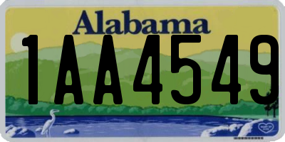 AL license plate 1AA4549