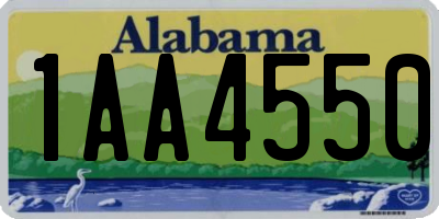 AL license plate 1AA4550