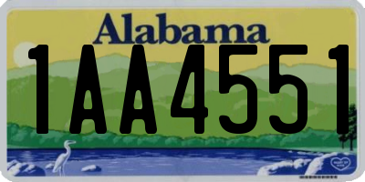 AL license plate 1AA4551